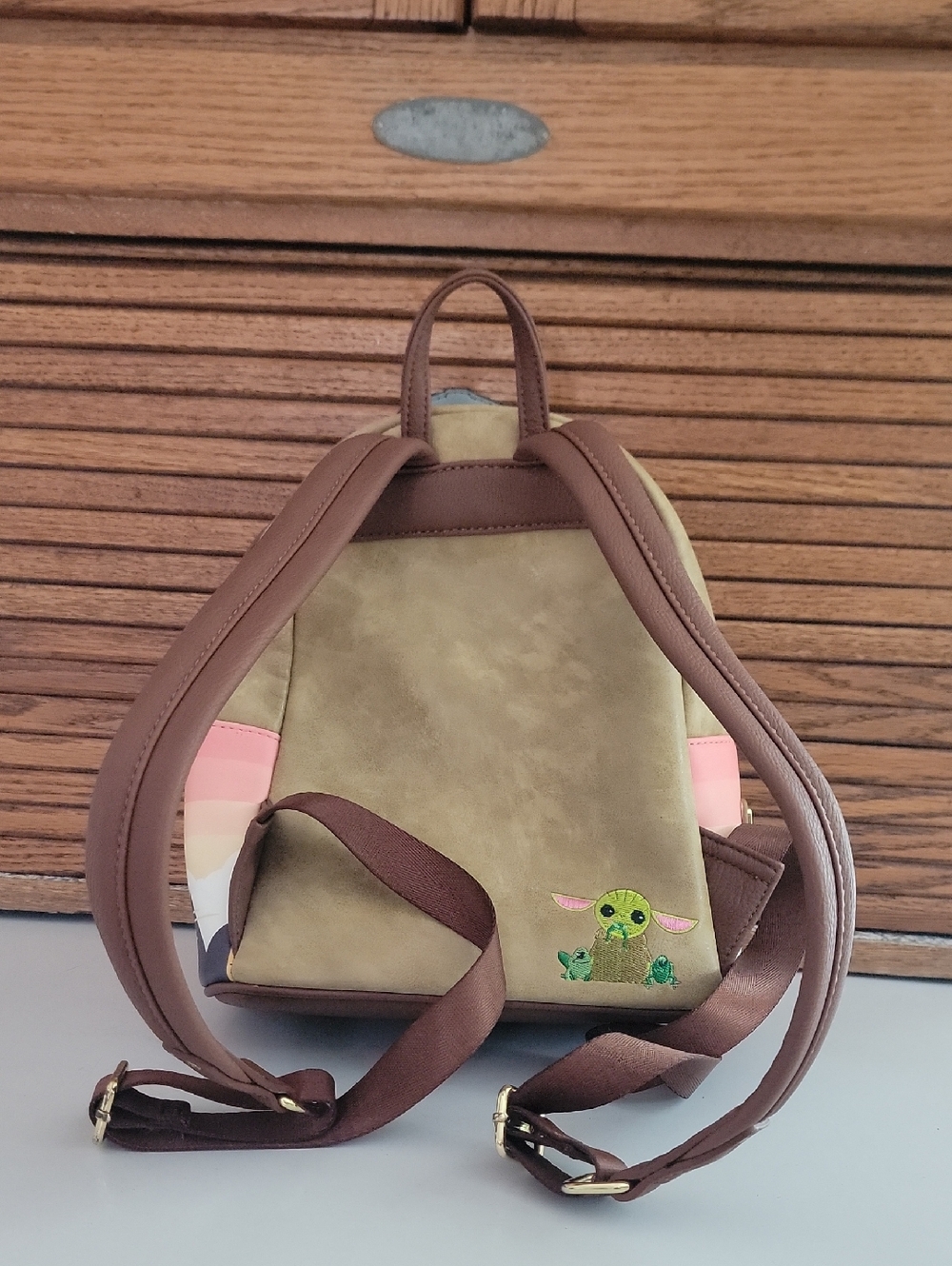 Loungefly Brown Star Wars Character Mini Backpack Disney Parks Yoda - Picture 4 of 12
